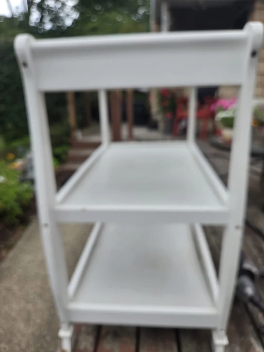 Badger Basket Sleigh Style Changing Table White Wooden Three-Tier Cart